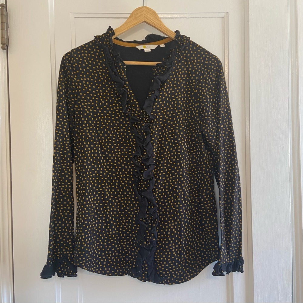 Boden Alberta Ruffle button down top - Picture 2 of 6
